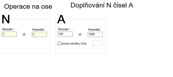 Nastaven rozsahu zkouen pklad na seln ose v oboru pirozench sel