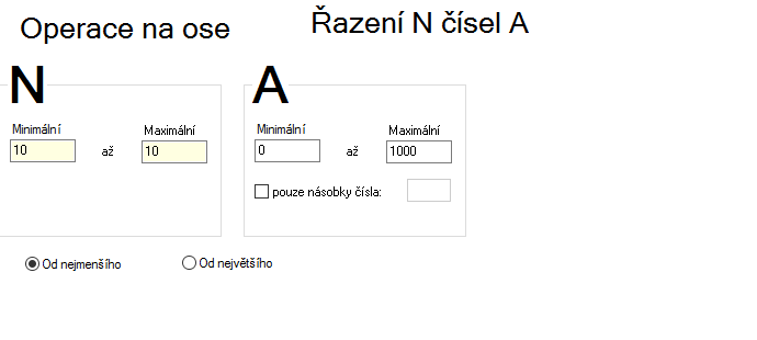 Nastaven rozsahu zkouen pklad na seln ose - azen v oboru pirozench sel